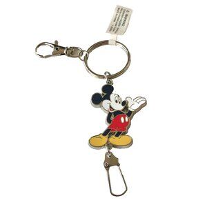 Vtg Disney Mickey Mouse Zipper Pull Keychain Purse Bag Charm Keyring Disneyana